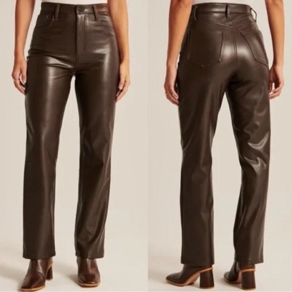 Abercrombie & Fitch Chocolate Vegan Leather Trousers - NWT